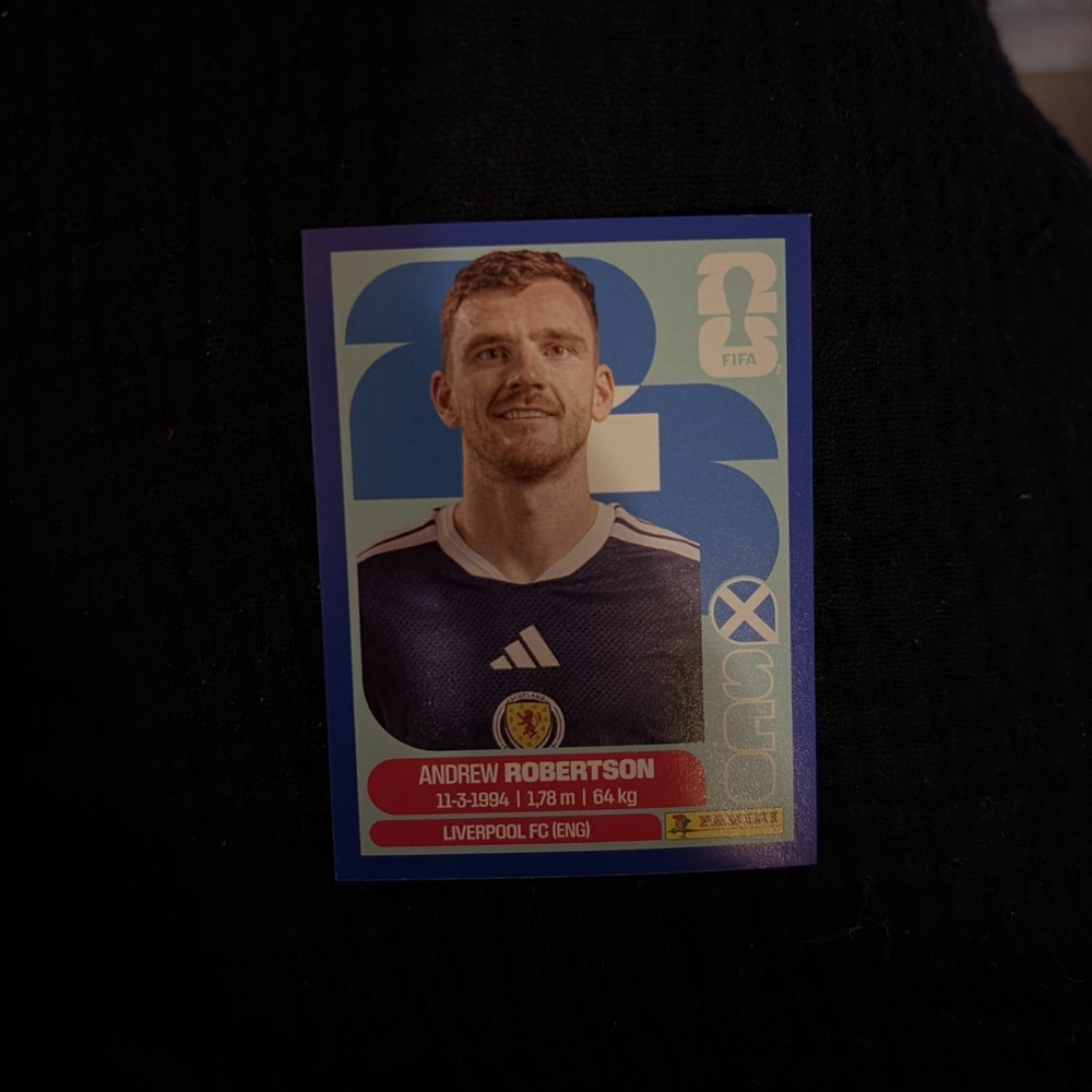 Panini World Cup 2026 Sticker Andrew Robertson SCO 6‎ Blue Parallel